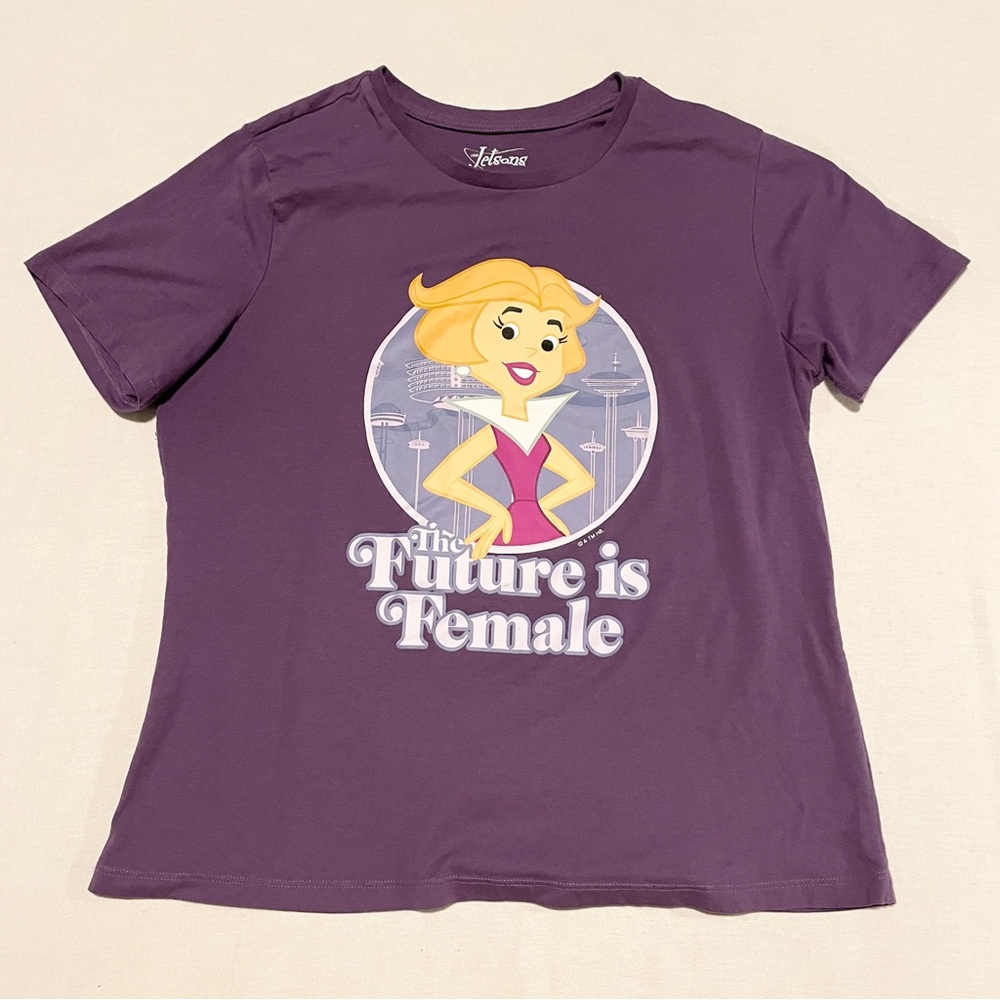 The Jetsons Jane Jetson The Future is Female Purple Graphic T-Shirt XL Retro